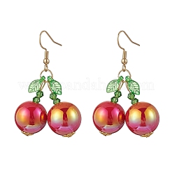Серьги-подвески из акрилового стекла с вишней&nbsp;EJEW-MZ00510