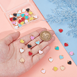 48шт 8 цвета сплава эмаль подвески&nbsp;ENAM-UN0001-07