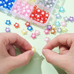 300шт 12 цвета прозрачные акриловые бусины&nbsp;TACR-CJ0001-63