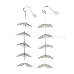 Серьги-гвоздики в форме листа из нержавеющей стали 304 для женщин&nbsp;EJEW-R008-02P