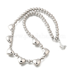 Латунные круглые бусины в форме сердца для женщин NJEW-D314-09G