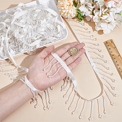 Кружевная лента из акрила и полиэстера&nbsp;OCOR-WH0110-08C