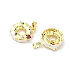 Латунь микропаве фианиты с подвесками из эмали KK-Z134-16G-02