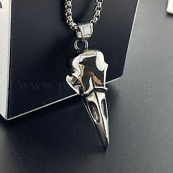 Стильные готические ожерелья с подвеской в виде головы ворона из нержавеющей стали 304 для модных мужчин BB1837