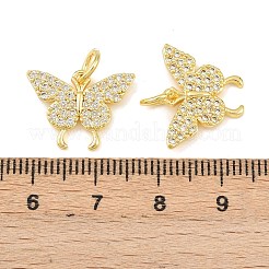 Подвески из латуни с микропаве из прозрачного кубического циркония в виде бабочек KK-C142-01G