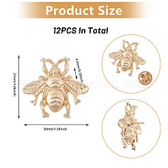 12 шт. броши из сплава пчел для одежды рюкзака&nbsp;JEWB-CA0001-53G