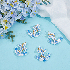 4 шт. подвески-якоря из стеклянных бусин&nbsp;PALLOY-GO00066