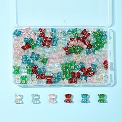 110шт 6 цвета прозрачные акриловые бусины MACR-FS0002-06