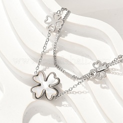 Браслеты из нескольких нитей с подвеской из ракушечного жемчуга из нержавеющей стали 304 BJEW-U028-01P