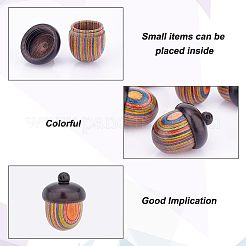 Окрашенные распылением деревянные подвески для ювелирных изделий из желудя&nbsp;LS-FIND-WH0143-46