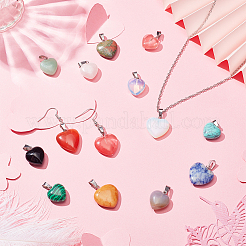 Подвески из натуральных и синтетических драгоценных камней в форме сердца&nbsp;PH-G-G755-01