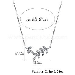 Ожерелья с подвеской в виде листа из стерлингового серебра с микропаве из прозрачных кубических цирконий OV8225-2