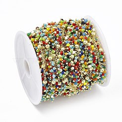 Цепочки ручной работы из стеклянных бусин CHC-F015-21G