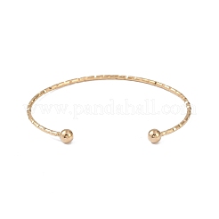 Ионное покрытие (ip) 304 нержавеющая сталь текстурированные открытые браслеты-манжеты для женщин&nbsp;BJEW-S155-03G