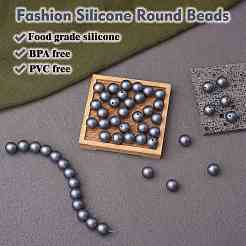 50 шт. силиконовые бусины круглые резиновые бусины 15 мм свободные разделительные бусины для DIY поставки ювелирных изделий брелок изготовление&nbsp;JX474A