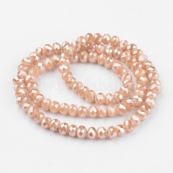 Стеклянные бусины с гальваническим покрытием  EGLA-P018-6mm-PL-A03