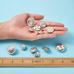 80шт 8 стиля латунные пуговицы с хвостовиком&nbsp;BUTT-TA0001-08S