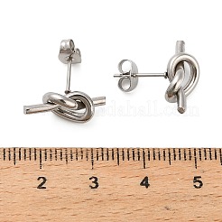 Серьги-гвоздики из нержавеющей стали 304 с узлом&nbsp;EJEW-Z150-01P