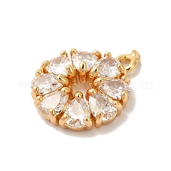 Латунные микропаве прозрачные подвески с фианитом KK-M294-26G