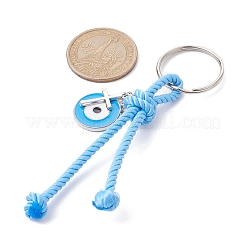 Брелки с подвесками из эмали из цинкового сплава и сглаза&nbsp;KEYC-JKC00609-02