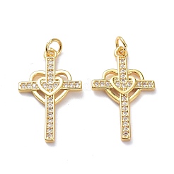 Латунные микропаве прозрачные подвески с фианитом ZIRC-L100-112G