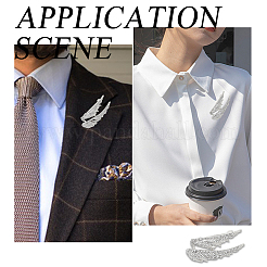 2 шт. булавка на лацкан в виде крыла со стразами JEWB-CA0001-30P