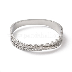 Не тускнеющие крестообразные браслеты из нержавеющей стали 304 с полыми шарнирами для женщин BJEW-I315-20P