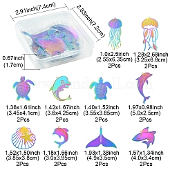 20 шт. 10 стиля ионное покрытие (IP) нержавеющая сталь 304 травленые металлические украшения подвески&nbsp;STAS-FS0001-53