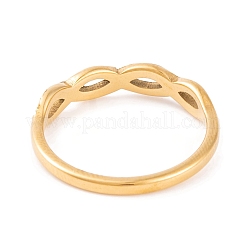 Кольцо на палец Infinity 304 из нержавеющей стали с прозрачным кубическим цирконием для женщин&nbsp;RJEW-C086-02-G