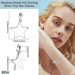 8 шт. 925 подвески-звездочки из стерлингового серебра STER-BBC0008-42