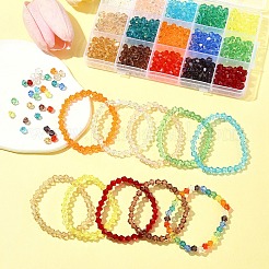 15 нитка 15 цвета прозрачные стеклянные бусины нити EGLA-FS0001-46