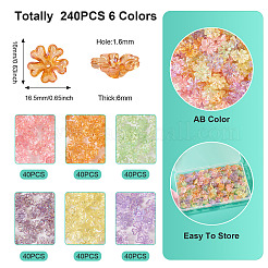 240 шт. 6-цветные прозрачные акриловые колпачки с УФ-покрытием&nbsp;OACR-TA0002-95