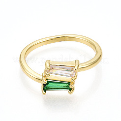 Манжеты из латуни с микро паве кубический цирконий для женщин&nbsp;KK-T070-111