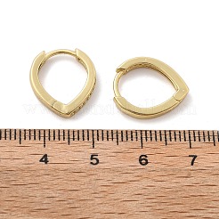 Серьги-кольца Huggie из латуни с прозрачным фианитом и прозрачным фианитом&nbsp;EJEW-A058-26G