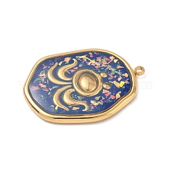 Подвески из нержавеющей стали 304 из эпоксидной смолы с натуральными ракушками и пайетками внутри&nbsp;STAS-L026-17G-K04