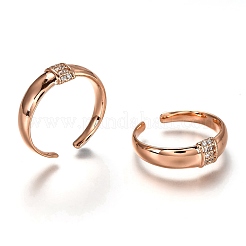 Латунные кольца из манжеты с прозрачным цирконием&nbsp;RJEW-C100-20RG