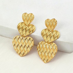 201 серьги-гвоздики в форме сердца из нержавеющей стали EJEW-D084-16G