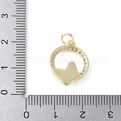 Подвески из латуни микропаве с фианитами и стеклом KK-F892-50G