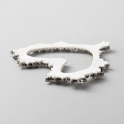 Фетровые аппликации из бисера ручной работы с полым сердцем&nbsp;LS-PATC-WH0007-20