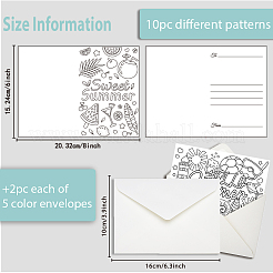 1 набор поздравительных открыток с раскраской AJEW-GA0007-07