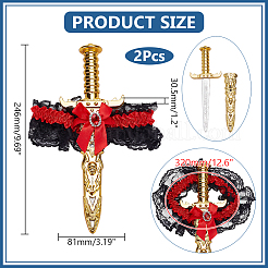 Пластиковые игрушечные мечи для костюмированной вечеринки на Хэллоуин&nbsp;AJEW-WH0348-981B