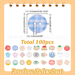 100шт пластиковые кнопки&nbsp;BUTT-AR0001-34