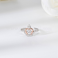 925 кольцо-манжета из серебра {925} пробы с родиевым покрытием RJEW-C064-45C-P