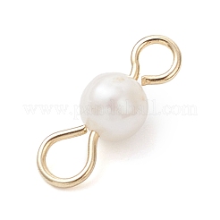 Подвески-коннекторы из натурального культивированного пресноводного жемчуга круглой формы PALLOY-JF04310-01