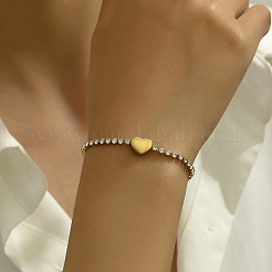 Элегантные браслеты-цепочки из нержавеющей стали с подвесками в форме сердца 201&nbsp;ZW4725