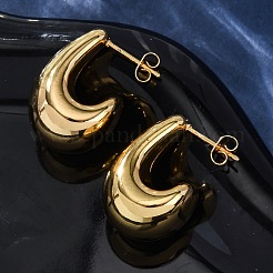 Серьги-гвоздики из нержавеющей стали 304 в форме буквы J&nbsp;EJEW-A125-25G