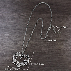 Ожерелья с подвесками из цинкового сплава в виде цветов и грибов&nbsp;FS-WG17225-02