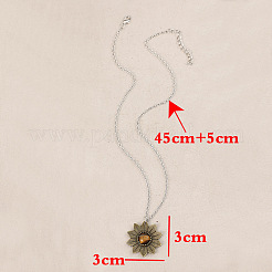 Женские кулоны из сплава с подвеской в виде цветка тигрового глаза&nbsp;FS-WGB1948-01