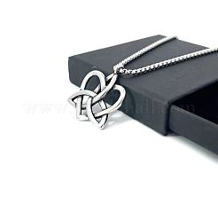 Креативные ожерелья из нержавеющей стали с сердечком и троичным узлом для женщин CL0876