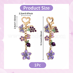 Подвеска в виде цветка винограда и бабочки из сплава эмали&nbsp;HJEW-YW00149